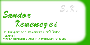 sandor kemenczei business card